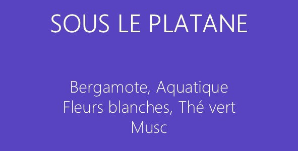 Parfum Sous le platane : bougies parfumées et diffuseurs La Pernoise