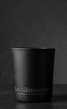 Bougie 75 ml Fleur de Tiaré, Les Silencieuses en verre noir mat